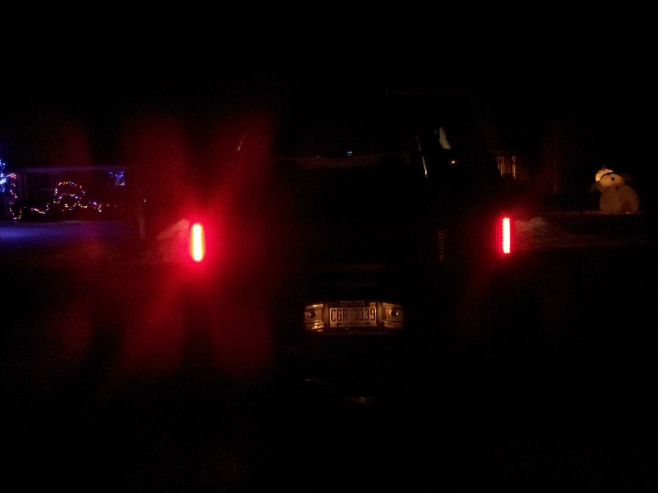Both tail lights lit up.
