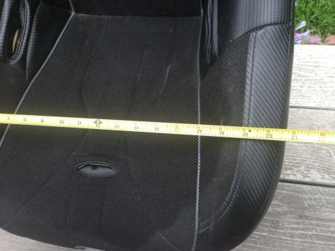 1986 Ford Bronco - Measuring tape shows width of car seat.