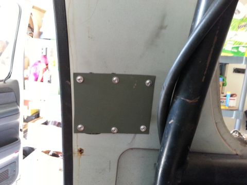 1992 Ford Bronco - patched the lower hole, used pop rivets and cold weld..hopefully I didn't lose too much rigidity here.