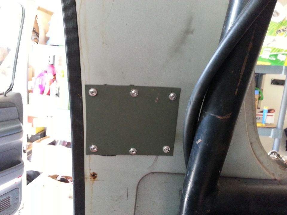 patched the lower hole, used pop rivets and cold weld..hopefully I didn't lose too much rigidity here.