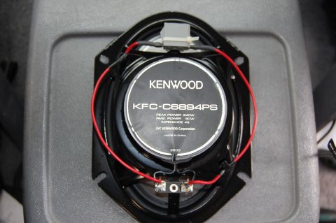 1994 Ford Bronco - The newly made adapter on a new speaker. The connector provides a way to disconnect the speaker when needed, so I soldered the wires to the…