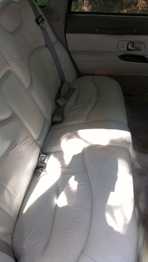 1996 Lincoln Town Car - Interior view of the rear seats and door panel of a car.