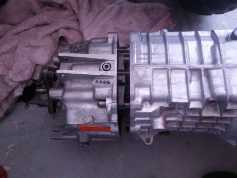 1989 BMW 3 Series - Close-up view of two connected transmission housings, one marked with 'LONG'.