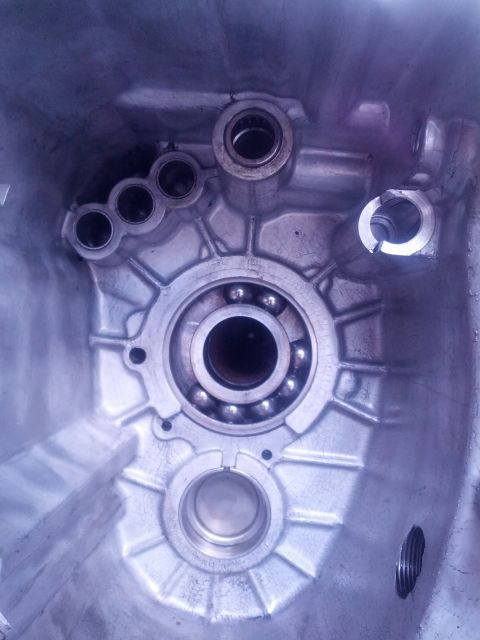 1989 BMW 3 Series - Close-up of a transmission housing interior, revealing ball bearings and internal components.