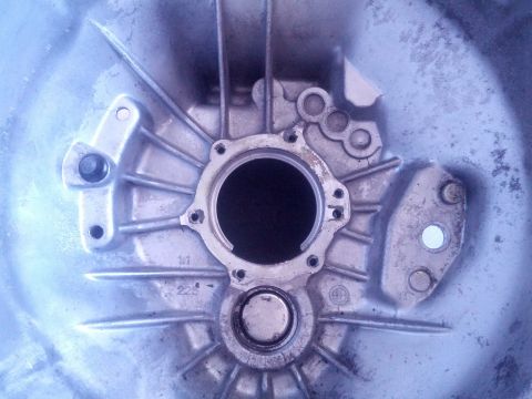 1989 BMW 3 Series - Close-up of an aluminum transmission bell housing, showing internal components and casting marks.