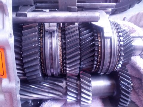 1989 BMW 3 Series - Internal view of transmission gears and shafts, likely a manual gearbox.