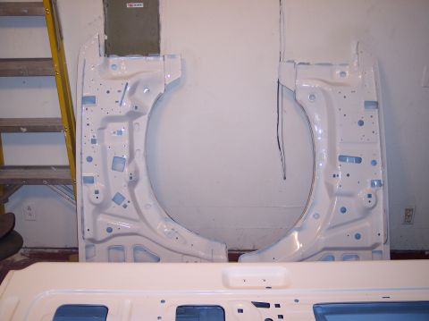 1990 Ford Bronco - Interior view of a white painted car door, showing structural bracing and a SuperMotors.net watermark.