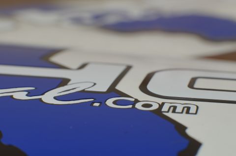1993 Ford Taurus - A decal with blue and white graphics and text is shown in a close-up view.