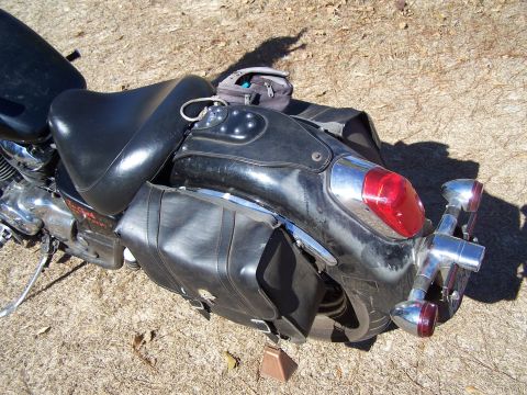 1998 Honda Shadow VT750C - Motorcycle rear fender, taillight, and saddlebags are visible in this close-up shot.