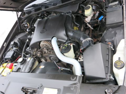 2001 Ford Crown Victoria - Engine bay of a 2001 Ford Crown Victoria, showing the V8 engine and associated components.