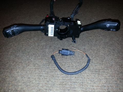 2002 Volkswagen Jetta - This is a steering wheel stalk assembly with wiring, likely a replacement part for a vehicle.