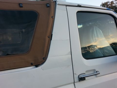 1992 Ford Bronco - you can see the difference between the two paints where it was taped off. Plan is to feather the new paint in then I will re-shoot the whol…