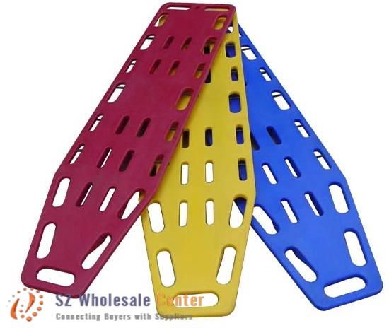 Three plastic backboards in red, yellow, and blue, with text 'SZ Wholesale Center' and 'SUPERMOTORS www.supermotors.net'