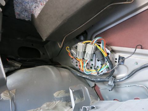 1991 Ford Crown Victoria LTD - Close-up of a vehicle's electrical wiring harness and connectors.
