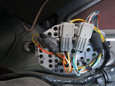 1991 Ford Crown Victoria LTD - Wiring harness with multiple connectors and wires, likely part of a vehicle's electronic system.