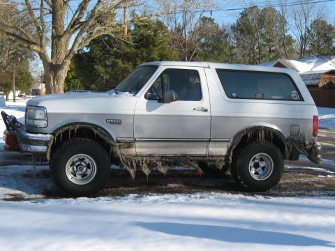 1994 Ford Bronco - Silver 1994 Ford Bronco covered in icicles after a winter storm.