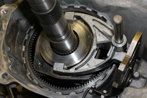 1995 Ford Bronco - Internal components of a transfer case, including gears and shafts, are visible in this detailed view.