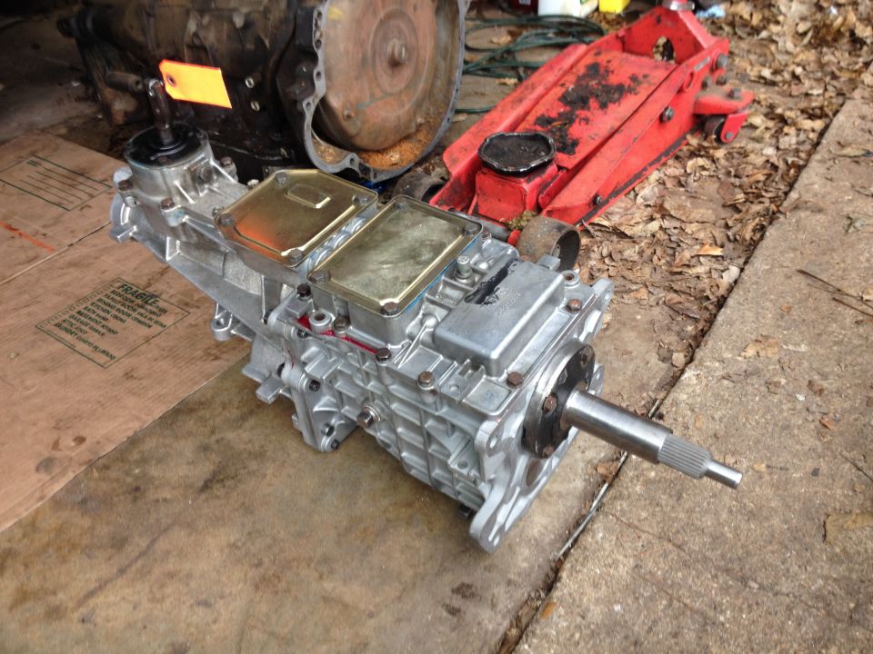 Tremec TKO II, used but fresh of a rebuild from Liberty Gear.
