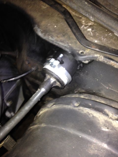 1981 Ford LTD - Cable installed. Blurry. It was cold and dark at this point.