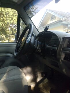1995 Ford Bronco - Interior view of a 1995 Ford Bronco, highlighting the dashboard and steering wheel.