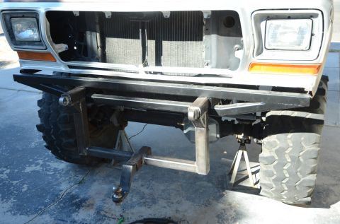 1979 Ford Bronco - Custom rear bumper and hitch fabrication on a 1979 Ford Bronco, front view.