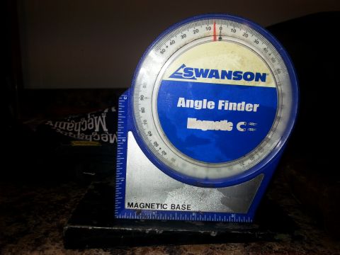 1996 Ford Bronco - A Swanson angle finder with a magnetic base is shown, degree markings for precise measurements.