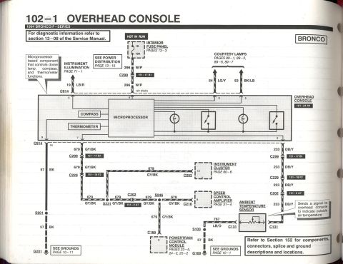 1996 Ford Bronco - Overhead Console - 1