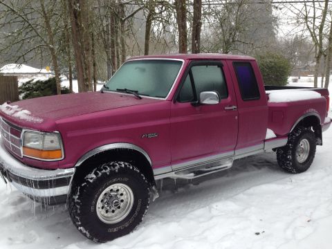 1992 Ford F-150 - This 1992 Ford F-150 pickup truck is shown in a snowy outdoor setting.