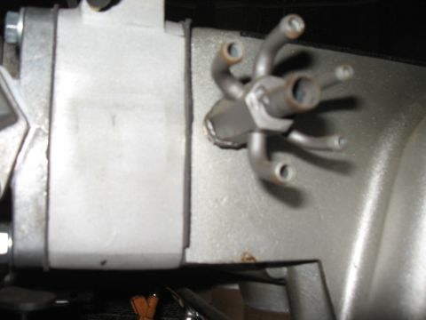 1994 Ford Bronco - This image shows a close-up of an engine's intake manifold and associated vacuum lines.