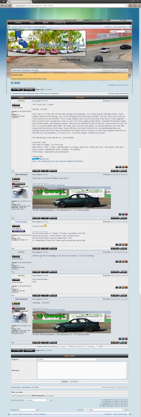 1993 Ford Taurus - A dark 1993 Ford Taurus sedan is shown from the side in this registry photo.