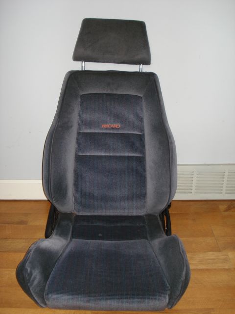1972 Ford Pinto - Car seat with Recaro branding is shown against a plain background.