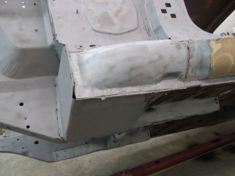 1967 Ford Mustang - Undercarriage metalwork is being repaired and prepped for further restoration.