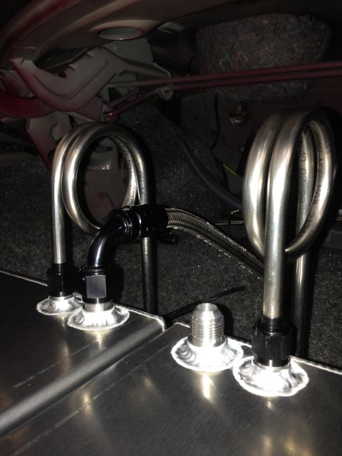 1992 Ford Crown Victoria - Custom fuel system components are installed in the vehicle's interior space.