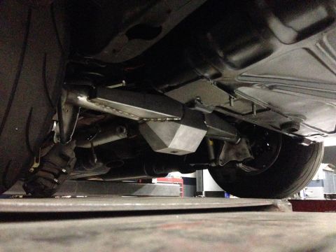 1992 Ford Crown Victoria - Custom fabrication is visible on the rear suspension and differential housing of this vehicle.