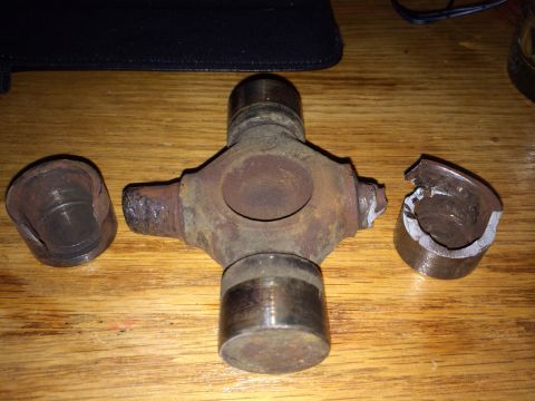 1992 Ford Bronco - This universal joint appears to have failed catastrophically, separating from its bearing caps.