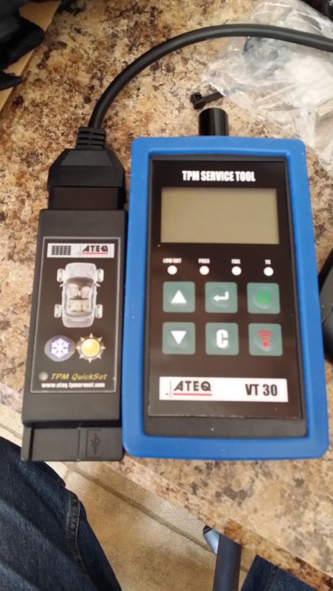 2014 Subaru Outback - ATEQ VT30 TPMS service tool and programming device shown together.