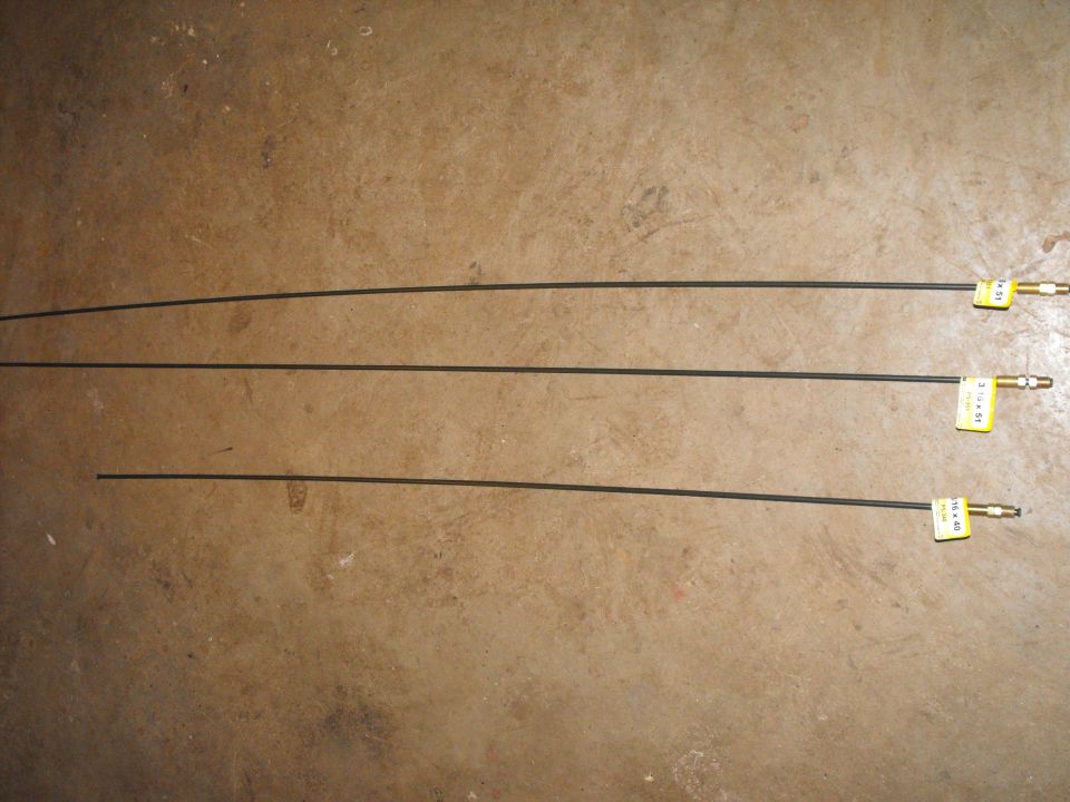 Two 51" polymer coated lines and a 40" unit fit perfectly from the proportioning valve all the way back to the axle hose connection. Use the 40 in the middle and everything is reachable.