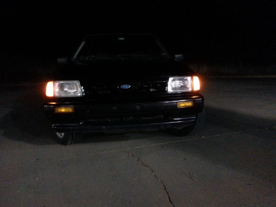 1991 Ford Festiva front view at night