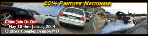 2000 Mercury Grand Marquis - Cars gather for the 2014 Panther Nationals event at Outback Complex Branson MO.