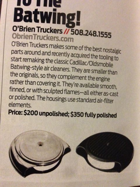 1964 Ford Fairlane - O'Brien Truckers offers polished and unpolished Batwing-style air cleaner housings.