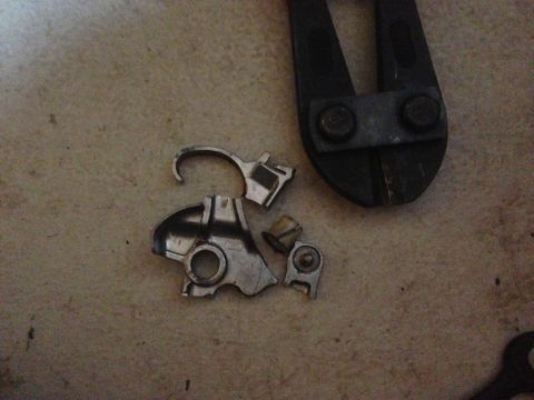 2009 Ford Crown Victoria - removed police column shift bracket, very difficult to remove! needs to be cut and carefully removed.