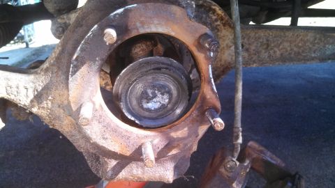 1979 Ford Bronco - This photo shows a rusted wheel hub assembly, not a 1979 Ford Bronco.