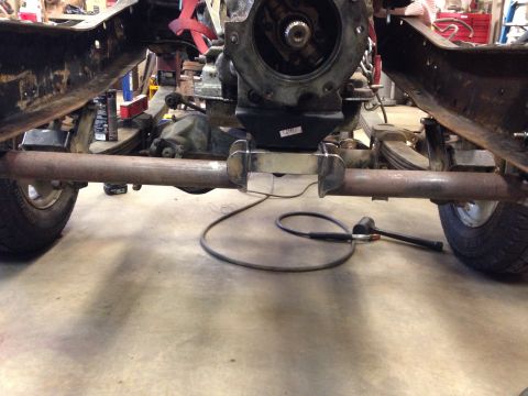 1993 Ford Bronco - Vehicle frame and drivetrain components are shown during what appears to be a repair or modification process.