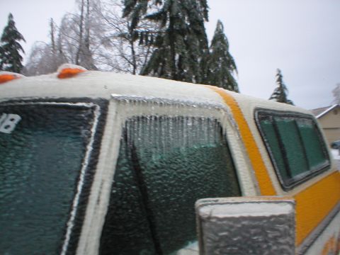 1978 Ford Bronco - Layer of ice is about 3/4" thick.