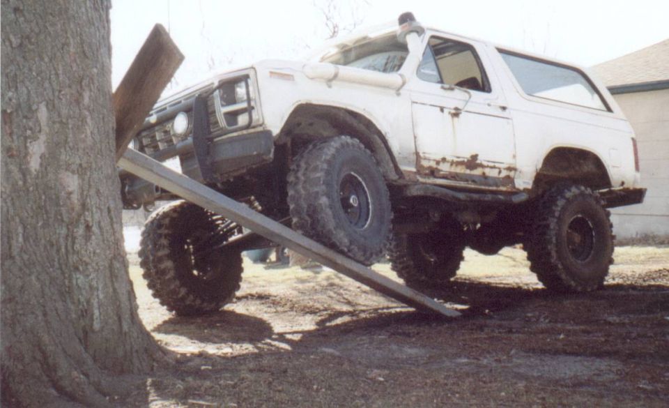 Ramp testing, but the ramp fell off the tree.  Bronco's are much heavier than Jeeps.