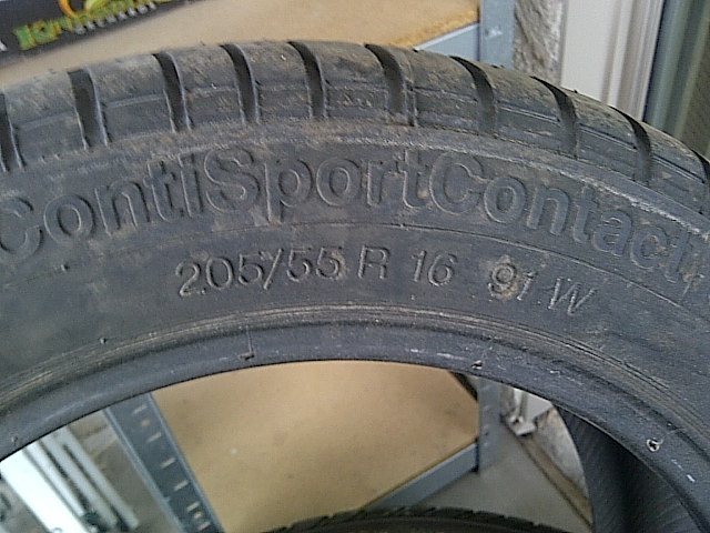 Continental ContiSportContact tire with size 205/55 R 16 91W