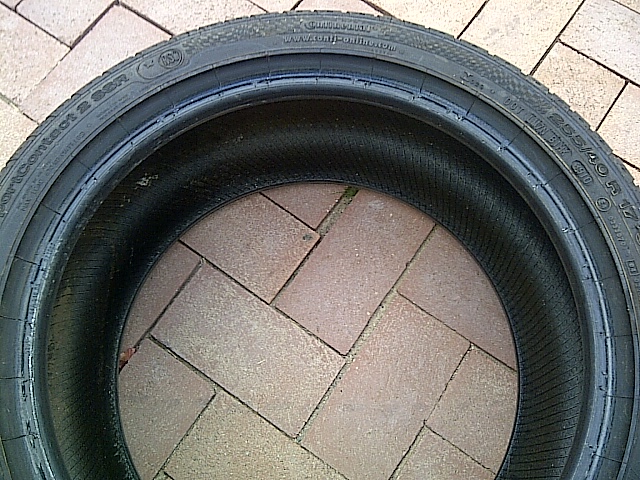Continental SportContact 2 tire with size 255/40 R 17 visible