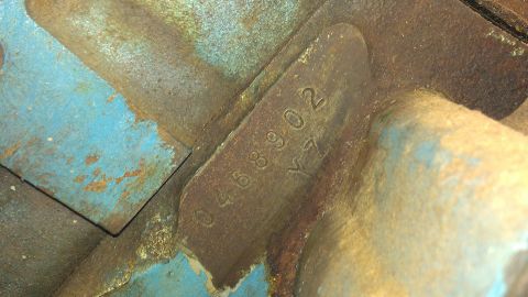 1970 Pontiac Trans Am - Close-up of an engine block showing the casting number 0468902 YZ.