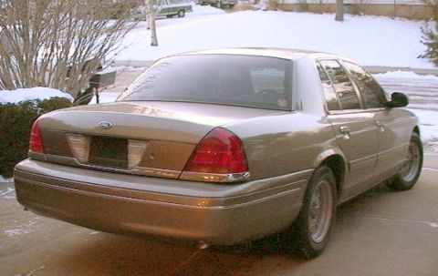 2002 Ford Crown Victoria - Rear view with new Blizzaks.