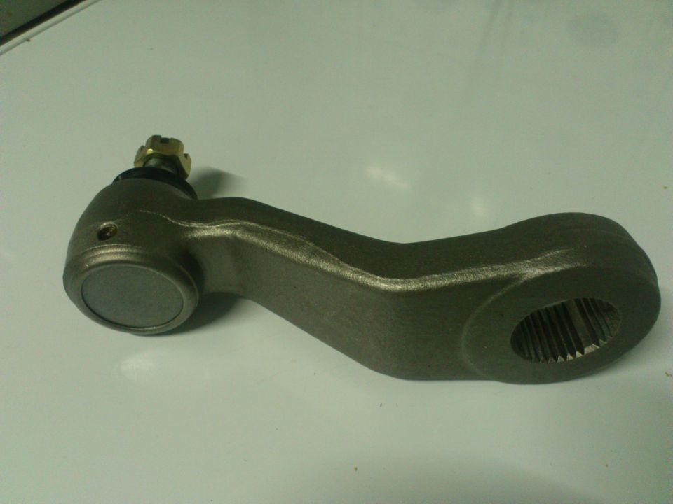 Steering pitman arm with splined end and ball joint mount